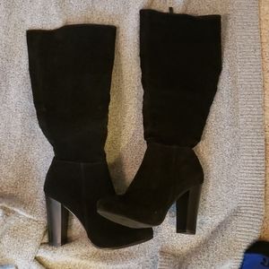 Black suede boots